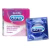 Durex Extra Ribbed Condoms for Men - 3 Count |Dotted and Dotted for Extra Stimulation|Suitable for use with lubes & toys