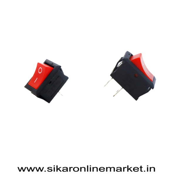 Electronic Spices (5psc) Small Mini Boat On/Off Rocker Switch Snap-in 2-Pin Red Plastic Button