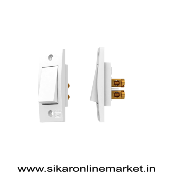 6A Non Modular Electrical Switch, White Colour, Polycarbonate Body, Heavy Duty,Suitable for Home & Office Use with Screws