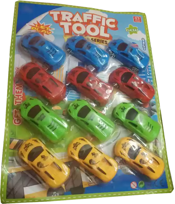 Pack of 12 Small Plastic Toy Cars for Kids (Multicolor)