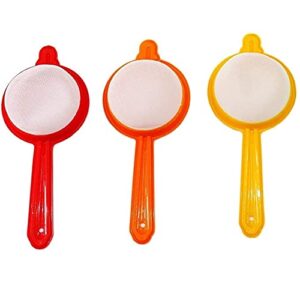 ( 3 Chai Chalani )Kitchen Plastic Strainer Sieve/Chai Chalni/Tea chalni (Multicolor) double net chai chalni for kitchen