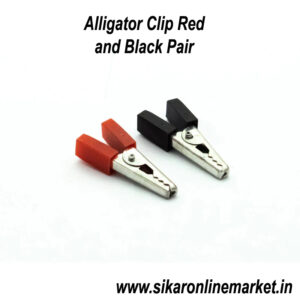 Alligator Clip Crocodile Clip Red and Black Pair