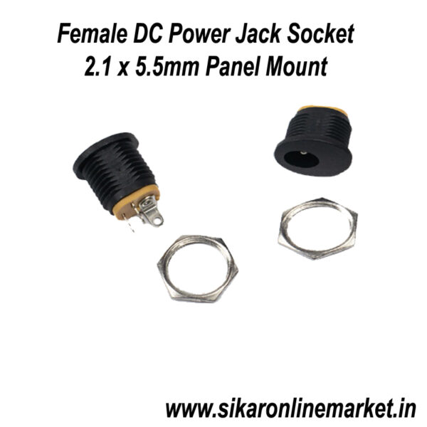 Female DC Power Jack Socket 2.1 x 5.5mm Panel Mount