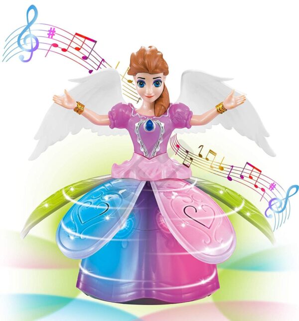 Angel Girl with Light and Music, Dancing Rotating Musical Fairy Princes Angel Doll Toy for Kids - Image 4