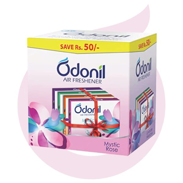 Odonil Bathroom Air Freshner Blocks - 288g (72g*4) | Mixed Fragrances: Jasmine, Lavender, Orchid, Rose| Long Lasting Fragrance | Lasts upto 45 days