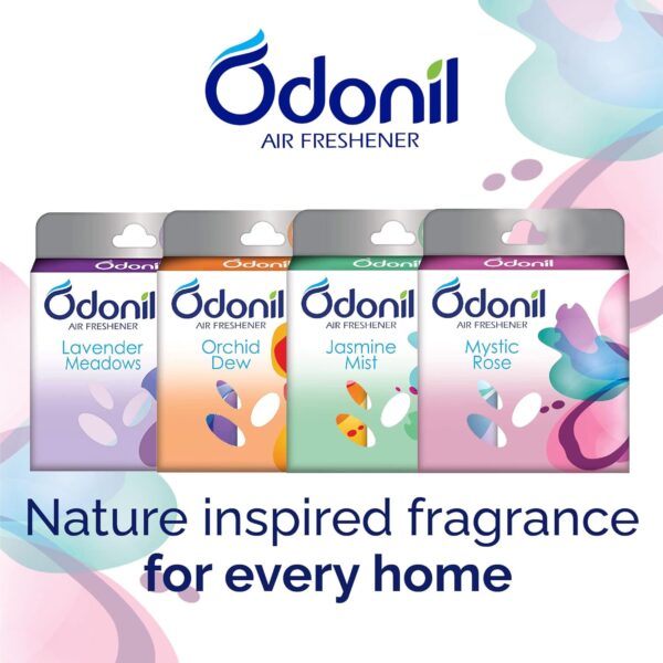 Odonil Bathroom Air Freshner Blocks - 288g (72g*4) | Mixed Fragrances: Jasmine, Lavender, Orchid, Rose| Long Lasting Fragrance | Lasts upto 45 days - Image 3