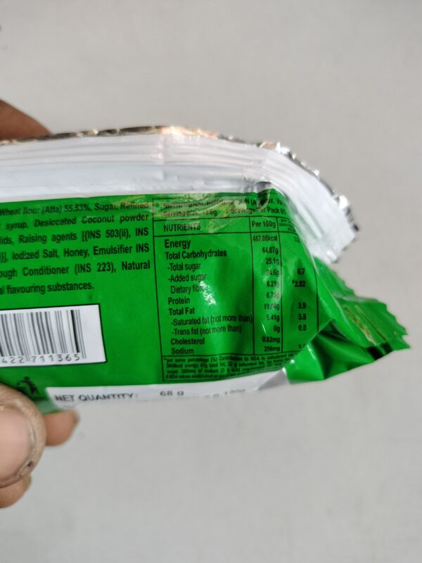 Patanjali nariyal biscuits,100% aata biscuits , net weight 68gm - Image 4